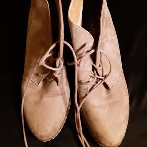 Taupe Franco Sarto Suede Booties 8.5M